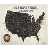 GEOJANGO Basketball Stadium Map Poster (36x24) - NBA Team Locations, Satin Finish, Black, Brown, Tan, Beige view 1