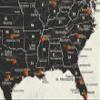 GEOJANGO Basketball Stadium Map Poster (36x24) - NBA Team Locations, Satin Finish, Black, Brown, Tan, Beige view 3