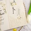 25pcs 250GSM Pearl Ivory Wedding Invitations Cards Laser Cut Pocket Covers only, no envelope,no insert 5x7 view 2