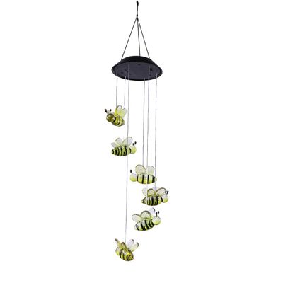 LED Solar Wind Chime Bee Color Changing Mobile Wind Chime Light for Home Party