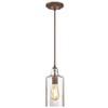 Westinghouse Lighting 6371300, Barnwood Finish with Clear Textured Glass Carmen One-Light Indoor Mini Pendant, one Size view 4
