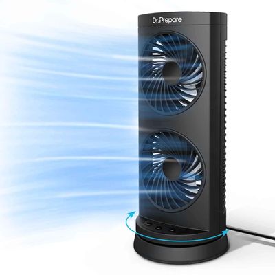 Dr. Prepare Desk Fan Tower Fan Cooling Fan, Portable Oscillating Fan with 3-Speed Options, Dual Air Circulation, 110 Oscillation, 3 Timers, Table Fan for Bedroom Dorm Room Office Desktop, 13 inch