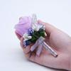 BUUEERR Pack of 2 Satin Rose Boutonniere Buttonholes Groom Groomsman Best Man Rose Wedding Flowers Accessories Prom Suit Decoration Boutineers for Men Wedding, Prom, Party,Homecoming (Deep Purple) view 4