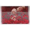 Adventa Glitter Photo Frame, Acrylic Picture Frame Holds 10 x 15 cm (4 x 6 inch) Clear Frameless Desktop Photo Block with Glitter Hearts (Red) - Ideal Personalised Gifts, Father's Day Presents view 1