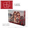 Adventa Glitter Photo Frame, Acrylic Picture Frame Holds 10 x 15 cm (4 x 6 inch) Clear Frameless Desktop Photo Block with Glitter Hearts (Red) - Ideal Personalised Gifts, Father's Day Presents view 3
