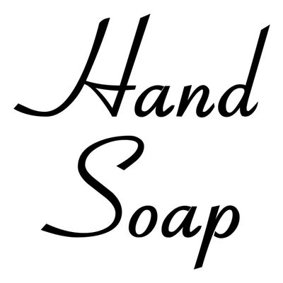 Hand Soap 3.5w x 3.5h Label | Bathroom Organization | Die Cut Vinyl Decal | Black Retro Font (Sticker Only)