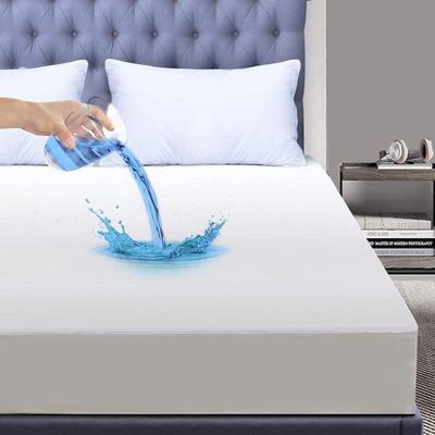 100% Waterproof Mattress Protector, Twin Size - 12 Inch Deep Pocket, Extra Soft 100% Cotton Terry Surface - Fitted Style Mattress Protector Cover, White