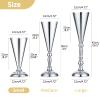 2 Pcs Tabletop Silver Metal Wedding Flower Trumpet Vase, 9.8 inch Table Decorative Centerpiece Artificial Flower Arrangements for Anniversary Ceremony Party Birthday Event Aisle Home Decoration view 4