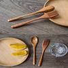 XMHF Wooden 9 inch Japanese Spoon Fork Set Kitchen Tableware Dinnerware Flatware Natural Wood Cutlery Wooden Dinner Utensil Set, 3 Spoons and 3 Forks (Brown Tied Line) view 4