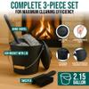 Smedley & York Black Ash Bucket with Lid, Complete Fireplace Tools Set, Includes Pail, Shovel & Broom, 2.15 Gallon Metal Coal Bucket with Accessories, Galvanized Iron Ash-Bucket for Fire Place view 2