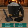 Smedley & York Black Ash Bucket with Lid, Complete Fireplace Tools Set, Includes Pail, Shovel & Broom, 2.15 Gallon Metal Coal Bucket with Accessories, Galvanized Iron Ash-Bucket for Fire Place view 4