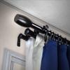 A&F Rod Dcor - Caleb 13/16" Triple Curtain Rod 120-170 inch - Black view 1