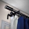 A&F Rod Dcor - Gabe 13/16" Triple Curtain Rod 48-84 inch - Black view 1