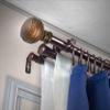 A&F Rod Dcor - Bead 13/16" Triple Curtain Rod 28-48 inch - Cocoa view 1