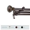A&F Rod Dcor - Flower 13/16" Triple Curtain Rod 48-84 inch - Cocoa view 2
