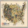 Historic Pictoric SAS World Airline Routes 1961 USA Pictorial Map Print - Scandinavian Airlines - 70in x 44in view 1