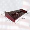 ASmileIndeep 8 Rows Military Challenge Coin Display Stand - Holds 60-70 Coins, Solid Wood Army Police Coin Rack Display Holder for Desktop, Mahogany view 3