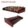 ASmileIndeep 8 Rows Military Challenge Coin Display Stand - Holds 60-70 Coins, Solid Wood Army Police Coin Rack Display Holder for Desktop, Mahogany view 4