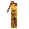 Yellow Willow Wooden Bookmark | Nature Photography by Mike DeCesare Design | Handmade Wood Bookmark with Brown Ultrasuede Tassel | Made in the USA view 1
