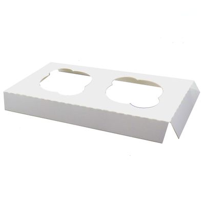 O'Creme Insert Only with White Top and Bottom for Holding 2 Cupcakes (2 of This Insert Fitting in an 8 Inch x 8 Inch Cake Box) - Pack of 200