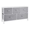 Amazon Basics Extra Wide Fabric 5-Drawer Storage Organizer Unit for Bedroom Closet, White view 1