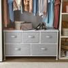 Amazon Basics Extra Wide Fabric 5-Drawer Storage Organizer Unit for Bedroom Closet, White view 2