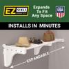 EZ Shelf-Expandable-Closet Shelf (NO Hanging Rod)- 64.3 - 119 -White- Easy Install to 1 Sidewall and Backwall (EZS-SW118-1-1) -Wire Closet Shelving Alternative view 3