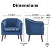 Adore Decor Ivey Barrel Chair, Button Tufted Plush Back Cushion, Luxury Black Wooden Legs, Modern Living Room Upholstery Accent Furniture, Blue Velvet view 3