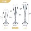 2 Pcs/ Set Tabletop Silver Metal Wedding Flower Trumpet Vase Table Decorative Centerpiece Artificial Flower Arrangements for Anniversary Ceremony Party Birthday Event Aisle Home Decoration view 4