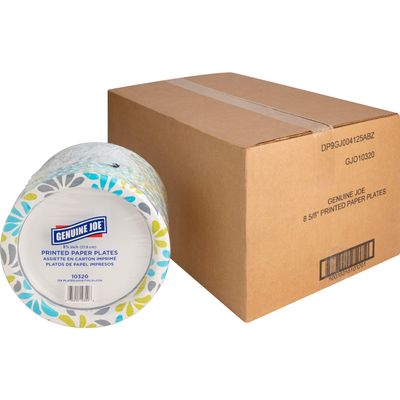 Genuine Joe Printed Paper Plates, 9" (Pack of 500)