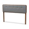 Baxton Studio Palina Mid-Century Wood Tufted Queen Headboard in Dark Gray view 1