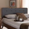 Baxton Studio Palina Mid-Century Wood Tufted Queen Headboard in Dark Gray view 2