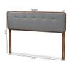 Baxton Studio Palina Mid-Century Wood Tufted Queen Headboard in Dark Gray view 3