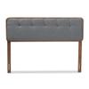 Baxton Studio Palina Mid-Century Wood Tufted Queen Headboard in Dark Gray view 4