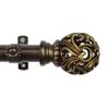 A&F Rod Dcor - Baroque 13/16" Triple Curtain Rod 48-84 inch - Cocoa view 2