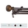 A&F Rod Dcor - Bead 13/16" Triple Curtain Rod 48-84 inch - Cocoa view 2