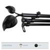 A&F Rod Dcor - Leaf 13/16" Triple Curtain Rod 48-84 inch - Black view 2