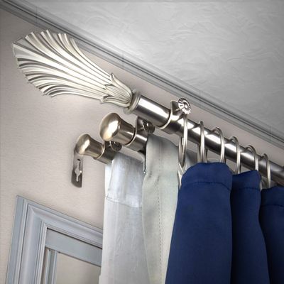 A&F Rod Dcor - Esprit 13/16" Triple Curtain Rod 66-120 inch - Satin Nickel
