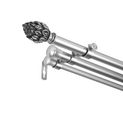 A&F Rod Dcor - Ashland 13/16" Triple Curtain Rod 48-84 inch - Satin Nickel
