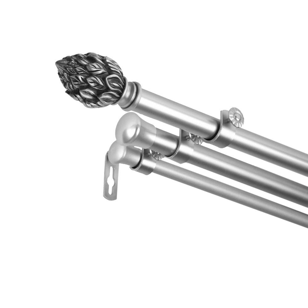 A&F Rod Dcor - Ashland 13/16" Triple Curtain Rod 48-84 inch - Satin Nickel