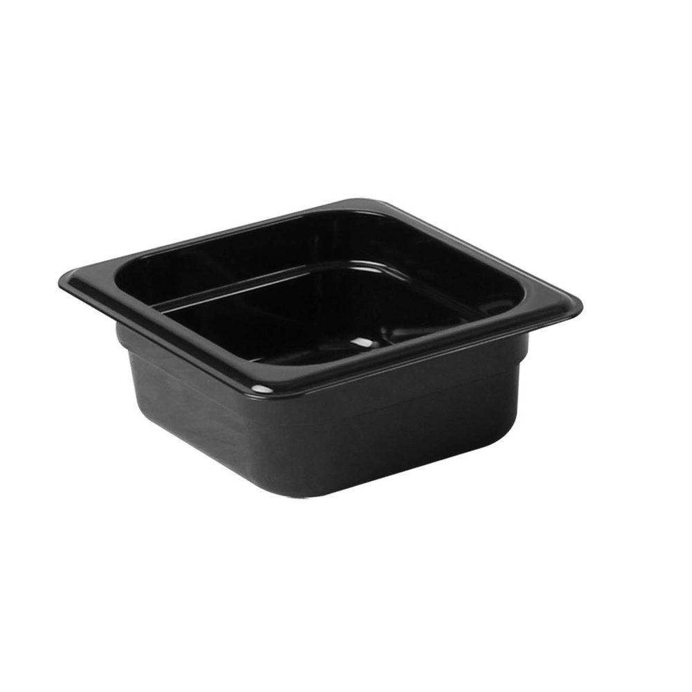 Restaurant Essentials Sixth size 2 1/2" deep polycarbonate food pan, black, comes in each