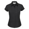 Russell Collection Ladies Cap Sleeve Polycotton Easy Care Fitted Poplin Shirt (4XL) (French Navy) view 3