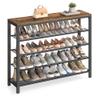 VASAGLE Shoe Rack, 5-Tier Shoe Storage Organizer with 4 Metal Mesh Shelves for 16-20 Pairs and Large Surface for Bags, for Entryway, Hallway, Closet, Industrial, Rustic Brown and Black ULBS15BX view 1