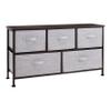 Amazon Basics Extra Wide Fabric 5-Drawer Storage Organizer Unit for Bedroom Closet, Bronze view 1