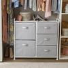Amazon Basics Bedroom Closet Organizer with 5-Fabric Storage Drawers for Clothes Storage, White view 2