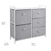 Amazon Basics Bedroom Closet Organizer with 5-Fabric Storage Drawers for Clothes Storage, White view 3