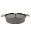 Ambiente SIXT29MO101 Six O'Clock Oval Black Enamel Cast Iron and Lid, 29 x 22 cm view 1