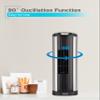 BLACK+DECKER 14-Inch Mini Oscillating Portable Tower Fan, Desk Fan with 2 Speed Settings, Simple Dial Control, Ideal for Desktop or Bedrooms, BFT114, Black/Silver view 4