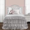 Lush Dcor Lush Decor Allison Ruffle Skirt Bedspread Light Gray Shabby Chic Farmhouse Style Lightweight 2 Piece Set Twin XL, view 1
