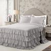 Lush Dcor Lush Decor Allison Ruffle Skirt Bedspread Light Gray Shabby Chic Farmhouse Style Lightweight 2 Piece Set Twin XL, view 2